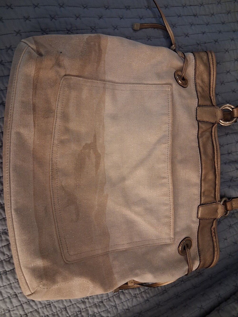 Coach Star Fish Embellished Beige Canvas Tote Bag with Gold Hardware - Picture 11 of 16